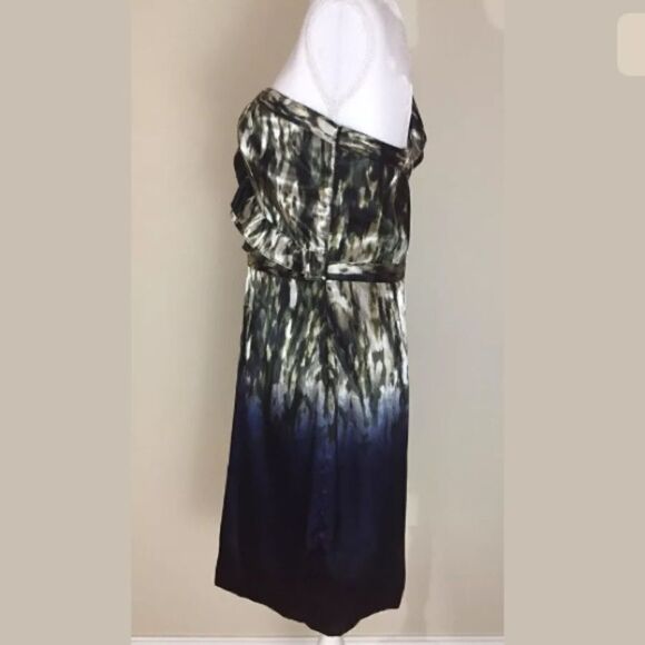 Marc New York Tan Black & Blue Satin Ombré Dress 8 - Picture 2 of 7